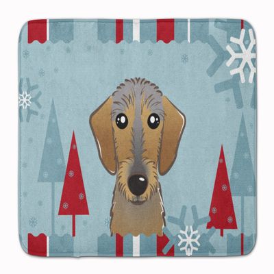 Caroline's Treasures BB1729RUG Winter Holiday Wirehaired Dachshund Floor Mat, 19" x 27", Multicolor