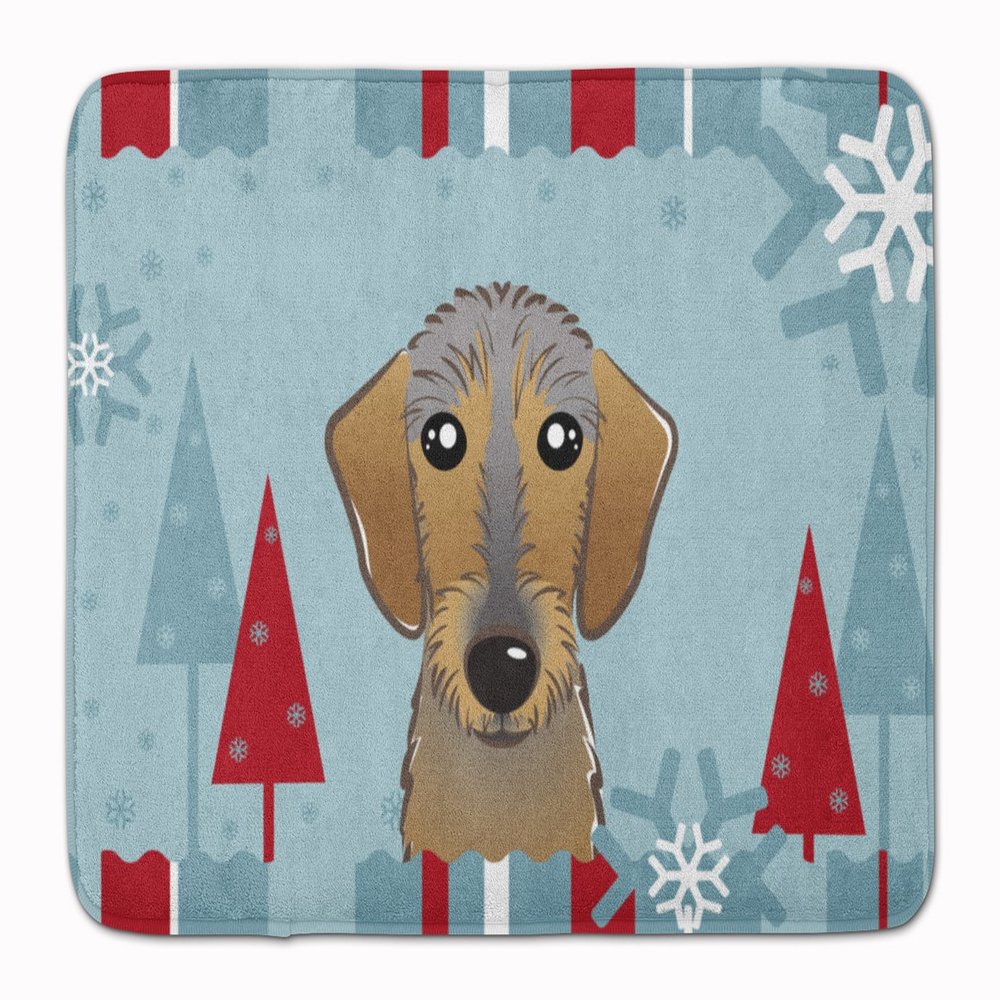 Caroline's Treasures BB1729RUG Winter Holiday Wirehaired Dachshund Floor Mat, 19" x 27", Multicolor
