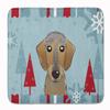 Caroline's Treasures BB1729RUG Winter Holiday Wirehaired Dachshund Floor Mat, 19" x 27", Multicolor view 1