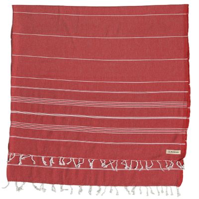 Bersuse Towels Anatolia XL Beach Blanket Throw Blanket Turkish Towel 100% Cotton Extra-Large Quick-Dry Lightweight Premium Peshtemal Towel - 61x82 Inches, Red (Set of 3)