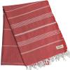 Bersuse Towels Anatolia XL Beach Blanket Throw Blanket Turkish Towel 100% Cotton Extra-Large Quick-Dry Lightweight Premium Peshtemal Towel - 61x82 Inches, Red (Set of 3) view 4