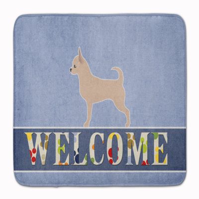 Caroline's Treasures BB5554RUG Chihuahua Welcome Machine Washable Memory Foam Mat, Bathroom Rug, Non-Slip Bath Mat, Durable Thick Washable Rugs for Kitchen, Bathroom Quick Dry, Decorative Artwork,