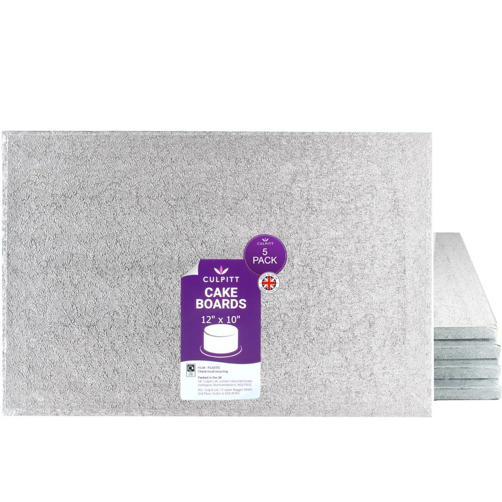 Culpitt 12 x 10 inch Oblong Silver Cake Drum board 13mm by Culpitt
