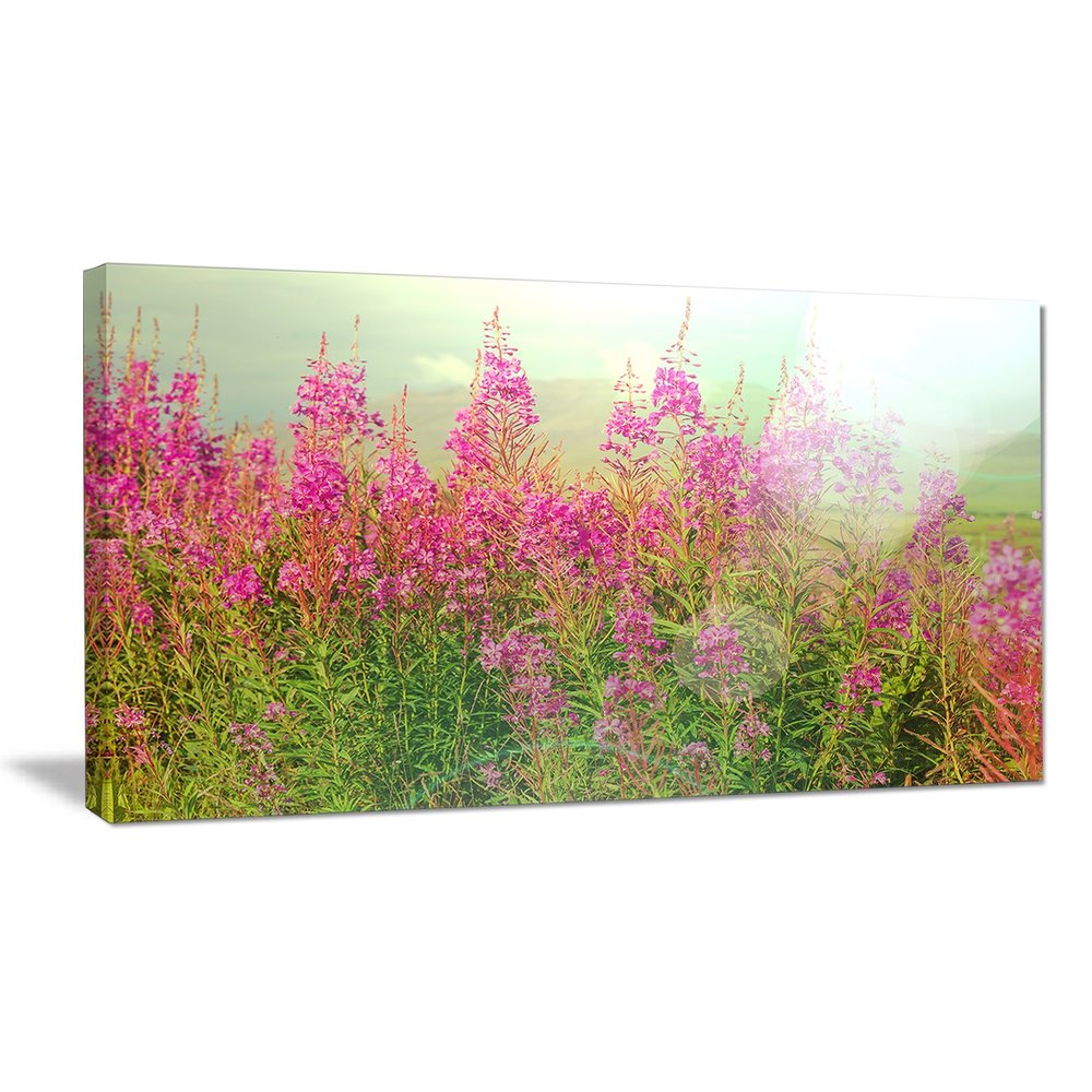 Design Art PT12292-32-16 Meadow with Little Purple Flowers-Floral Canvas Art Print, 32x16