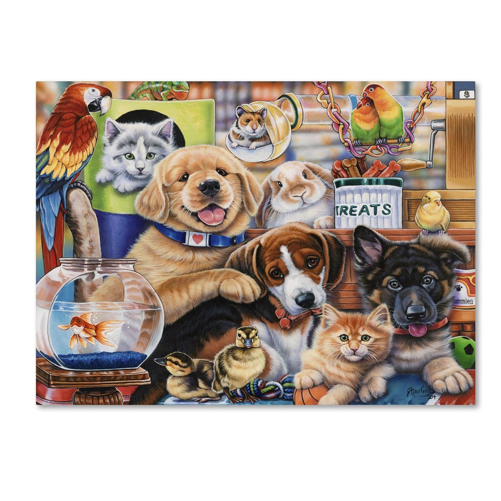 Pet Shop by Jenny Newland, 18x24-Inch Canvas Wall Art