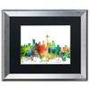 Trademark Fine Art Seattle Washington Skyline SP by Marlene Watson, Black Matte, Silver Frame 16x20-Inch view 1