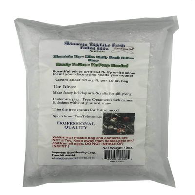 Artificial Snow Scatter Flakes -Ready to Use-No Prep Needed; Mountain Top-Like Fluffy Fallen Snow (Tm) (1) by Mountain Top-Like Fluffy Fallen Snow