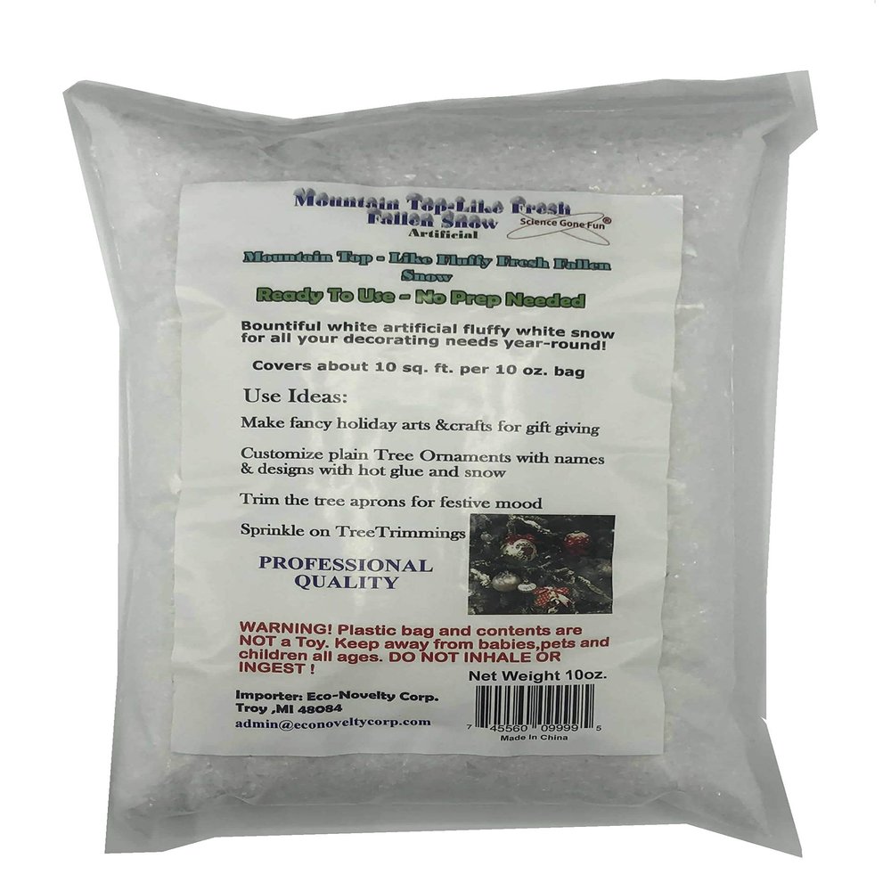 Artificial Snow Scatter Flakes -Ready to Use-No Prep Needed; Mountain Top-Like Fluffy Fallen Snow (Tm) (1) by Mountain Top-Like Fluffy Fallen Snow