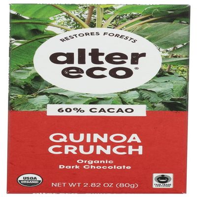 Alter Eco Americas Organic Chocolate Bar - Dark Quinoa - 2.82 oz Bars - Case of 12