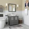 Vanity Art 30 Inch Vessel Single Sink Bathroom Vanity Cabinet with 1 Mirror, Engineered Marble Top Bathroom Cabinet Compact Set with 2 Dovetail Drawers and Soft Closing Doors, VA3130-G view 2