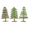 Kalalou CGU2236 Set of 3 Recycled Wood Trees with Stands, Green view 1