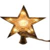 Country Silk Gold Star Christmas Tree Topper, 9" Modern, Pre-Lit, Indoor Use Only view 2