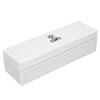 Modali Baby First Year Birth Certificate Keepsake Holder Fine Leather Box with Silver-Plated Bear Cub 9x3" view 1