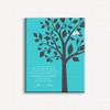 16X20 Custom Mounted Canvas Art Print Personalized Gift For Sister Shares A Part of Me Charcoal Tree on Turquoise Custom Wedding Art view 1