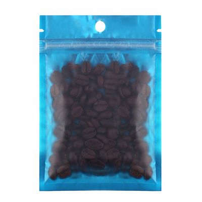 100PCS Matte Clear/Blue/Silver Metallic Mylar Foil Flat Zip Top Bags 12x20cm (4.7x7.8")