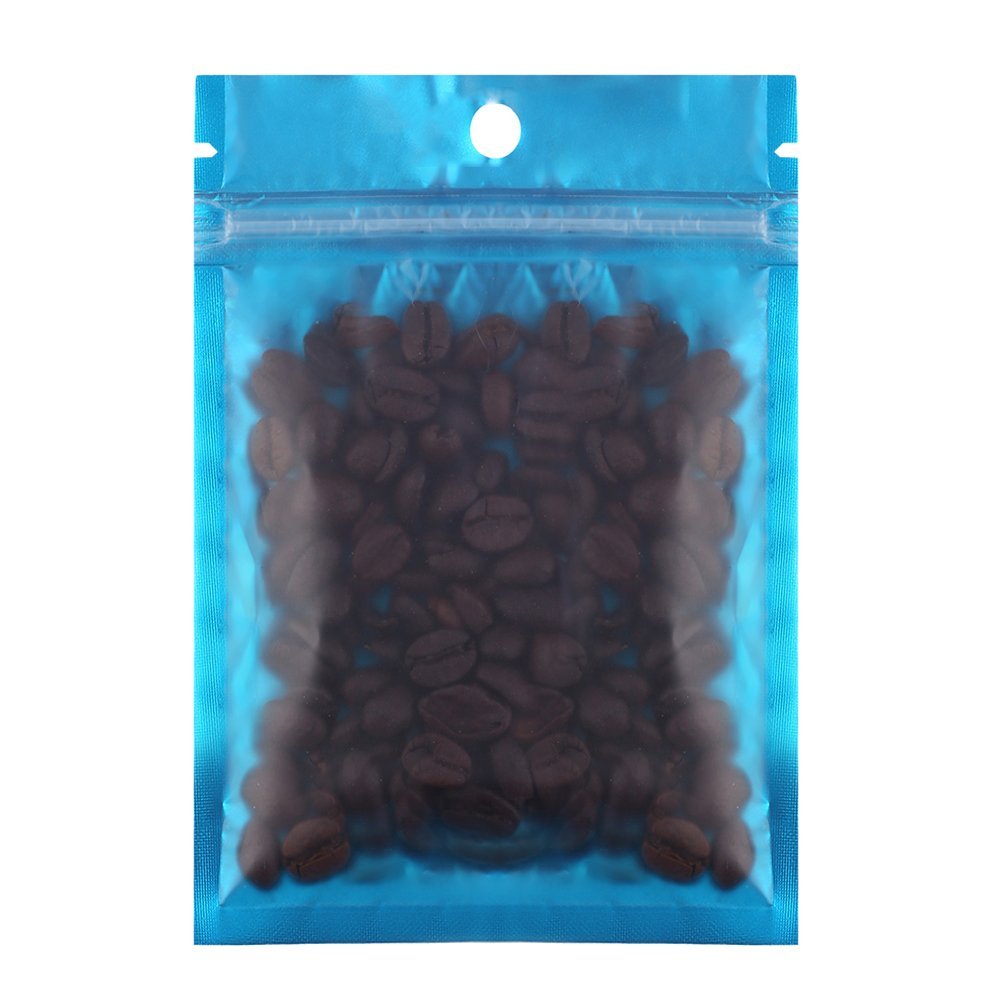 100PCS Matte Clear/Blue/Silver Metallic Mylar Foil Flat Zip Top Bags 12x20cm (4.7x7.8")