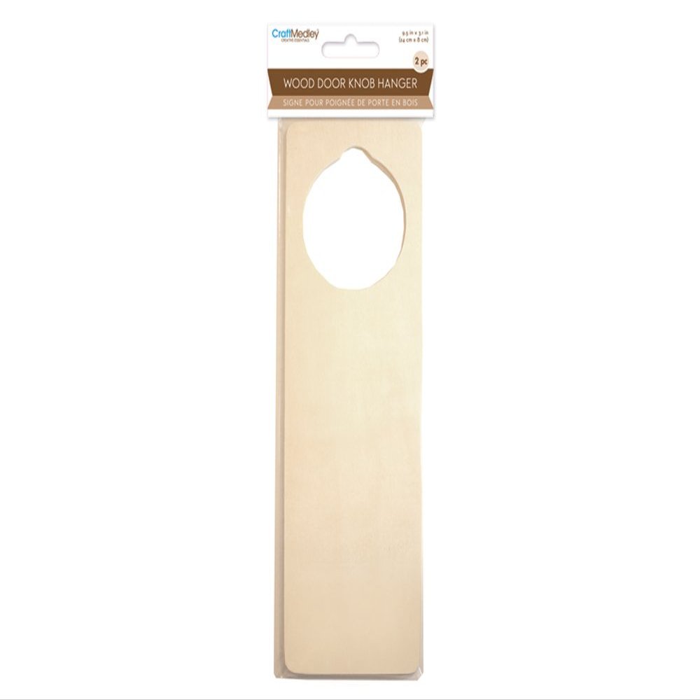 Craft Medley Wood Door Knob Hanger, 3.13in by 9.5in, 2-Piece, 3.13" by 9.5"