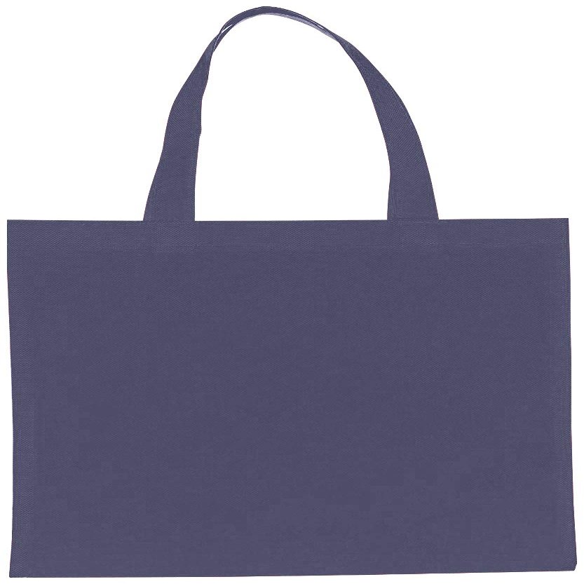 Reusable Convention - Conference Tote Bags Non Woven Bright Colors for Promotions, Navy, Set of 100