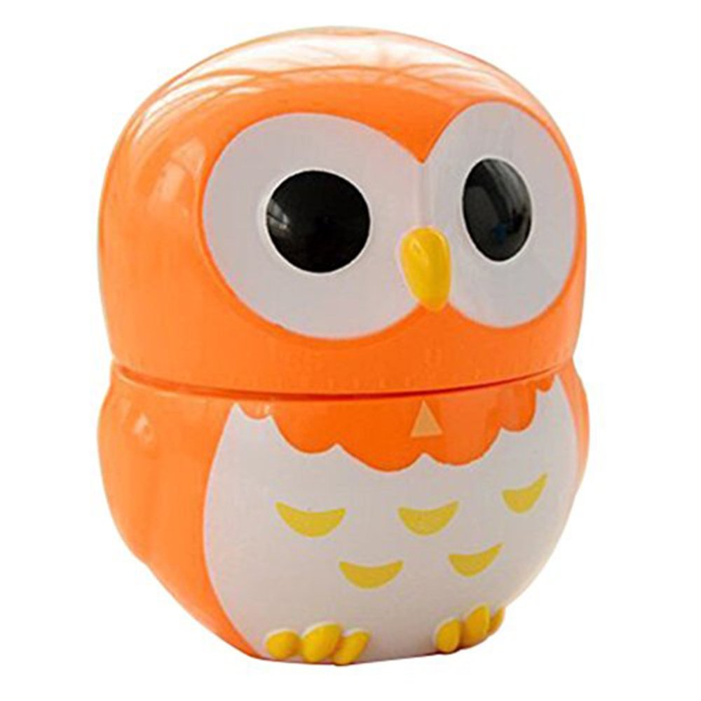 CAOLATOR Egg Timer 60 Minute Timer Lovely/Beautiful Cartoon Owl Kitchen Timer Orange