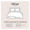 HiEnd Accents Newport 4 Piece Queen Duvet Cover Set, White Cream Bedding Set, Chic Casual Farmhouse Boho Romantic Bed Set, 1 Duvet Cover, 1 Bedskirt and 2 Pillowcases view 4
