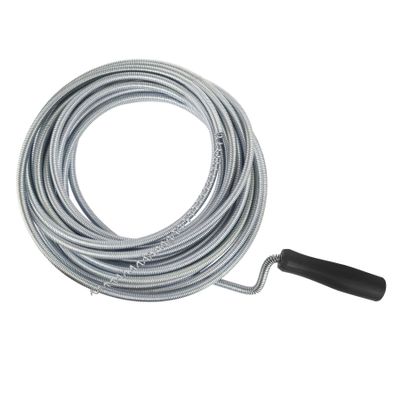 5m x 9mm Steel Coiled Drain Sink Shower Bath Unblocker Plunger Pipe Waste Rod