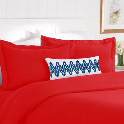 Elegant Comfort Best, Softest, Coziest Duvet Cover Ever! 1500 Thread Count Egyptian Quality Luxury Super Soft Wrinkle Free 3-Piece Duvet Cover Set, King/Cali King, Red