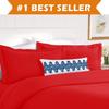 Elegant Comfort Best, Softest, Coziest Duvet Cover Ever! 1500 Thread Count Egyptian Quality Luxury Super Soft Wrinkle Free 3-Piece Duvet Cover Set, King/Cali King, Red view 2