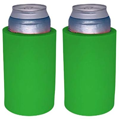 Blank Thick Foam Old School Can Cooler (2 Pack, Neon Green)