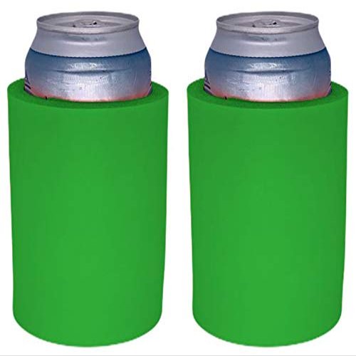 Blank Thick Foam Old School Can Cooler (2 Pack, Neon Green)