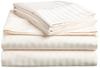 LaxLinen 100% Egyptian Cotton 4 PCs Bed Sheet Set (+24 Inch) Extra Deep Pocket Queen Bed Size, Ivory Stripe 600 Thread Count view 2