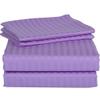 LaxLinen 100% Egyptian Cotton 4 PCs Bed Sheet Set (+24 Inch) Extra Deep Pocket Full Extra Long, Lavender Stripe 600 Thread Count view 2