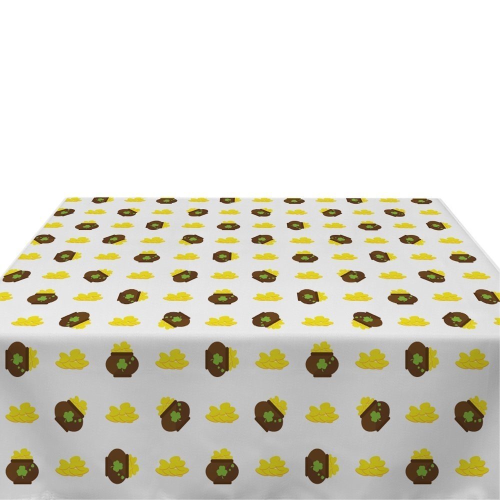 Pot of Gold Coins White Milliken Signature Tablecloths - Assorted Sizes (60"x120")