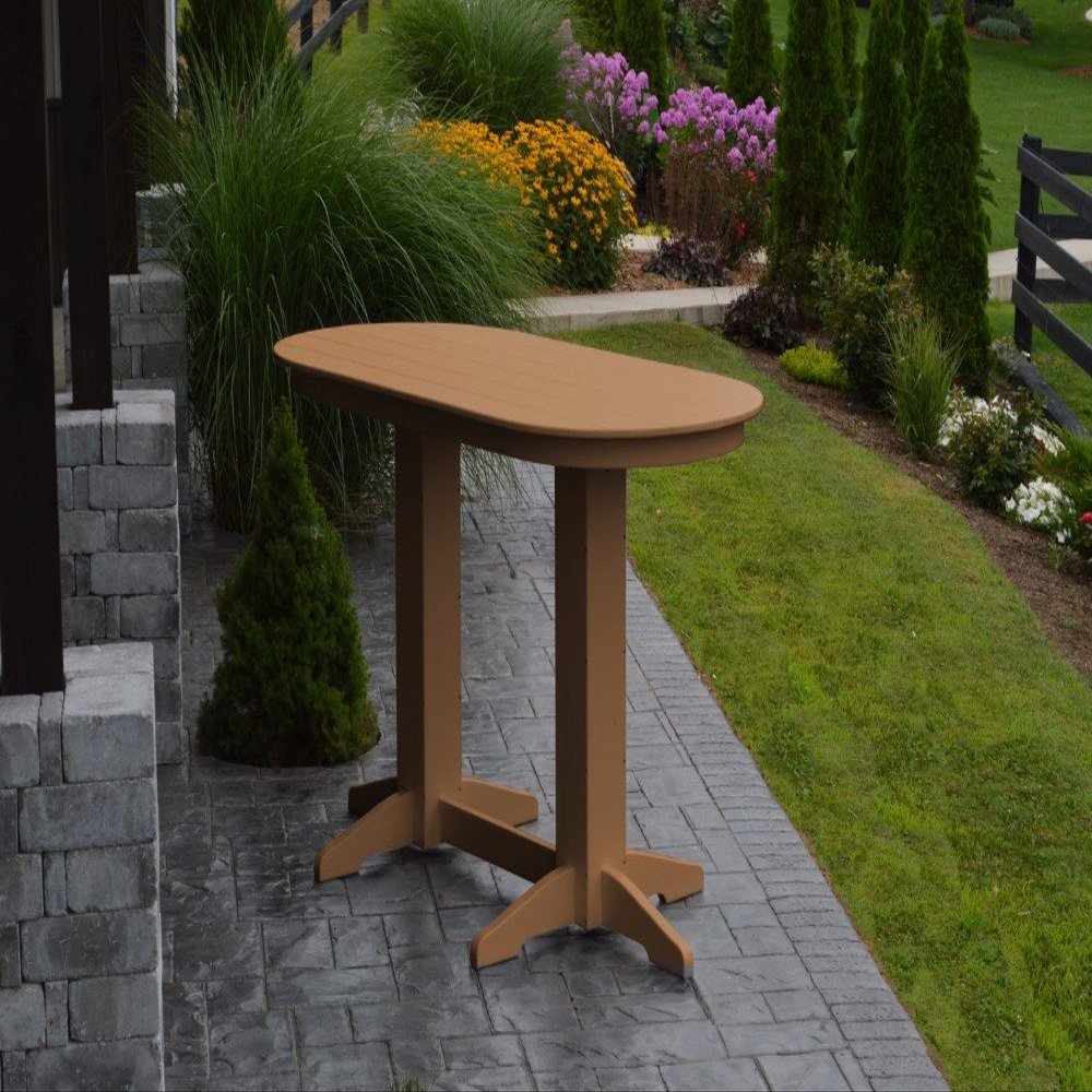 A & L Furniture Oval bar Table without Hole, Cedar