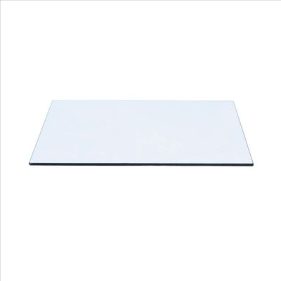 Spancraft 15" x 36" Rectangle Clear Tempered Glass Table Top 3/8" Thick - Flat Polish Edge