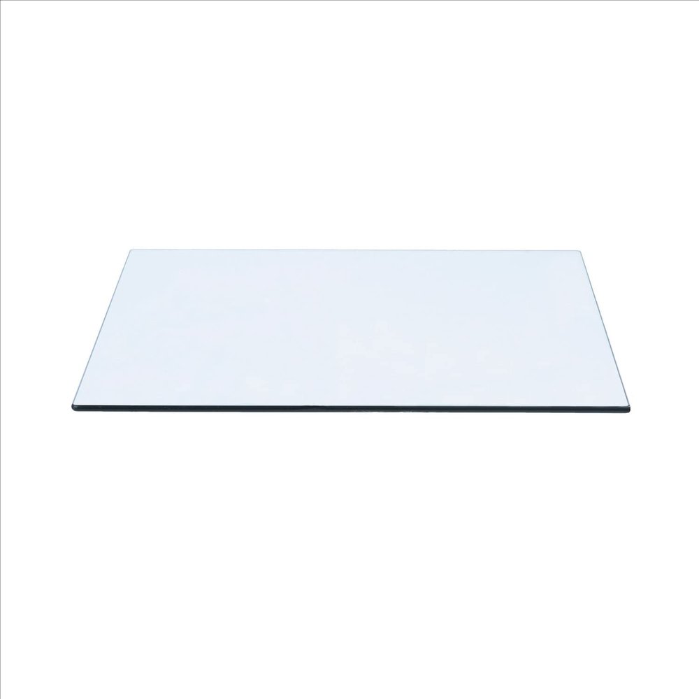 Spancraft 15" x 36" Rectangle Clear Tempered Glass Table Top 3/8" Thick - Flat Polish Edge