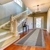 Washable Custom Size Runner Rug Meander Design Grey and Black, (21 Feet Length x 26 Inch Width) Custom Cut Slip Resistant Rubber Backing Runner Rugs, Extra Long Runner Rugs for Hallways view 2