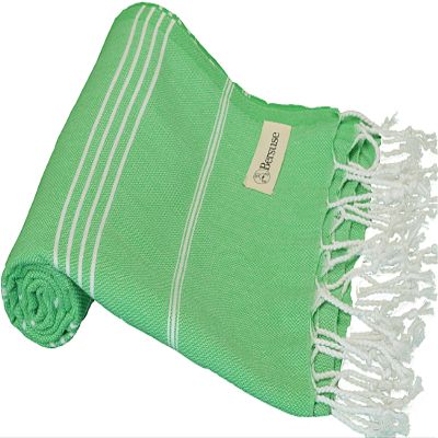 Bersuse Beach Towels Peshtemal Turkish Towels Anatolia Collection Premium Turkish Beach Towel, 100% Cotton, Large, Quick-Dry, Sand-Free, Lightweight - 37x70 Inches, Green (Set of 6)
