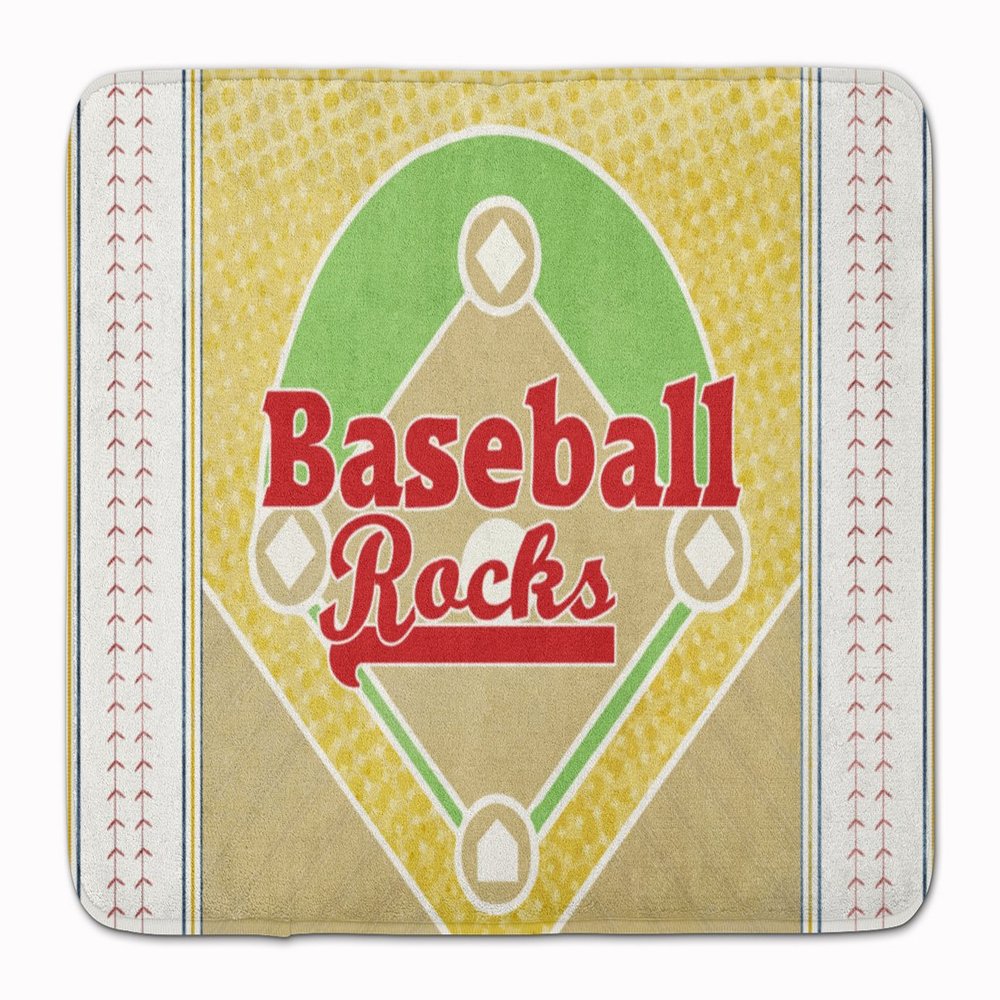 Caroline's Treasures SB3077RUG Baseball Rules Machine Washable Memory Foam Mat, Bathroom Rug, Non-Slip Bath Mat, Durable Thick Washable Rugs for Kitchen, Bathroom Quick Dry, Decorative Artwork,