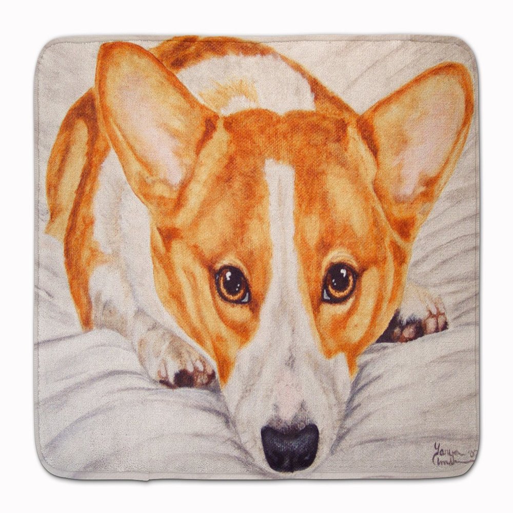 Caroline's Treasures AMB1133RUG Fiona Corgi Machine Washable Memory Foam Mat, Bathroom Rug, Non-Slip Bath Mat, Durable Thick Washable Rugs for Kitchen, Bathroom Quick Dry, Decorative Artwork,