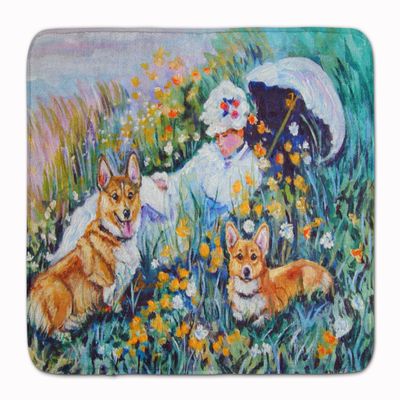 Caroline's Treasures 7324RUG Corgi Classics Machine Washable Memory Foam Mat, Bathroom Rug, Non-Slip Bath Mat, Durable Thick Washable Rugs for Kitchen, Bathroom Quick Dry, Decorative Artwork,