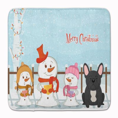Caroline's Treasures BB2345RUG Merry Christmas French Bulldog Black Floor Mat, 19" x 27", Multicolor