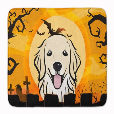 Caroline's Treasures BB1763RUG Halloween Golden Retriever Machine Washable Memory Foam Mat, Bathroom Rug, Non-Slip Bath Mat, Durable Thick Washable Rugs for Kitchen, Bathroom Quick Dry, Decorative Art