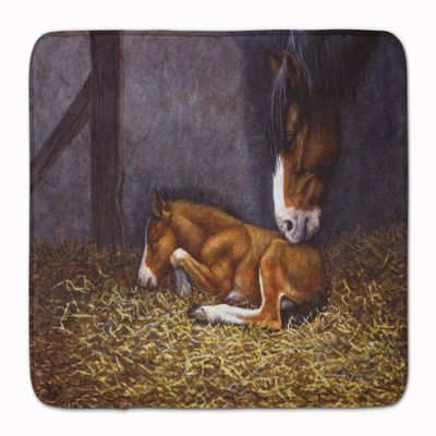 Caroline's Treasures BDBA0207RUG Horse and Her Foal Machine Washable Memory Foam Mat, Bathroom Rug, Non-Slip Bath Mat, Durable Thick Washable Rugs for Kitchen, Bathroom Quick Dry, Decorative Artwork,