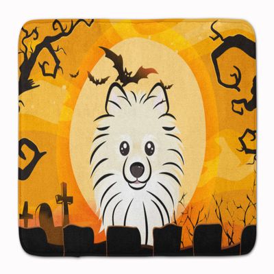 Caroline's Treasures BB1765RUG Halloween Pomeranian Machine Washable Memory Foam Mat, Bathroom Rug, Non-Slip Bath Mat, Durable Thick Washable Rugs for Kitchen, Bathroom Quick Dry, Decorative Artwork,