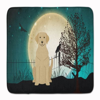 Caroline's Treasures BB2245RUG Halloween Scary Yellow Labrador Machine Washable Memory Foam Mat, Bathroom Rug, Non-Slip Bath Mat, Durable Thick Washable Rugs for Kitchen, Bathroom Quick Dry, Decorativ