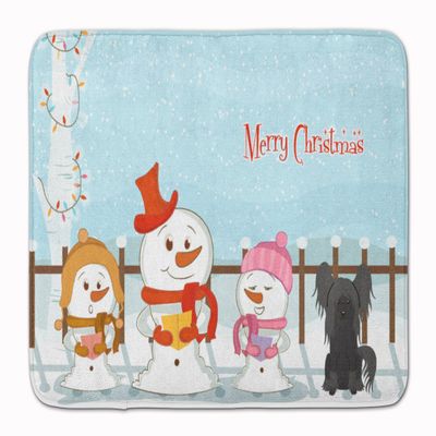 Caroline's Treasures BB2443RUG Merry Christmas Carolers Chinese Crested Black Machine Washable Memory Foam Mat, Bathroom Rug, Non-Slip Bath Mat, Durable Thick Washable Rugs for Kitchen, Bathroom Quick