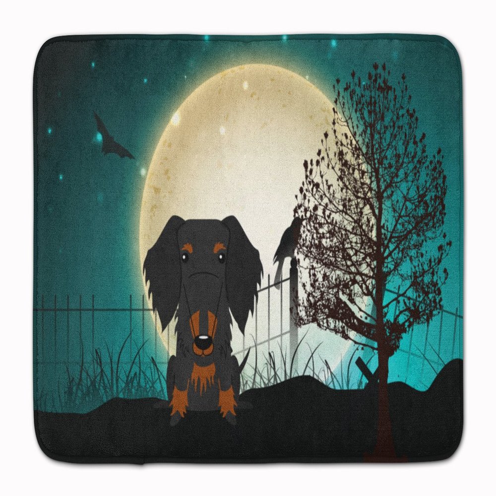Caroline's Treasures BB2317RUG Halloween Wire Hair Dachshund Black Tan Floor Mat, 19" x 27", Multicolor