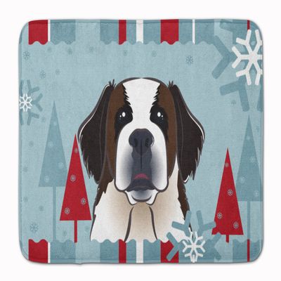 Caroline's Treasures Winter Holiday Saint Bernard Floor Mat, 19" x 27", Multicolor