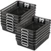 Really Good Stuff Small Plastic Paper Baskets, 14" x 10" x 3.25", 12 Pack, Black, Plastic Mesh Baskets for Classroom, Home, and Office, Fits A4 Paper, Documents, Files, Magazines view 1