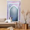 Ambesonne Moroccan Tapestry, Old Fashion Ottoman Arch Door Surrounded by Digital Featured Geometry Motif, Wall Hanging for Bedroom Living Room Dorm Decor, 60" X 80", Mauve Grey view 2
